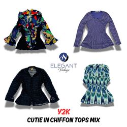Y2K Cutie in Chiffon Tops Mix - 12 Stück - EV0388