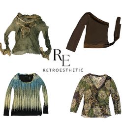 Y2k Grunge full sleeve mesh tops (RE-1155)