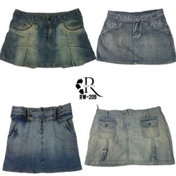 Y2k unique midi Denim skirts(RW-209)