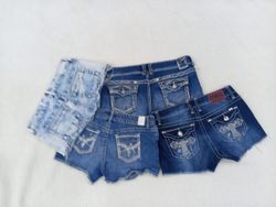 IQ0075 Y2k Verzierte Streetwear Mini Denim Shorts ..