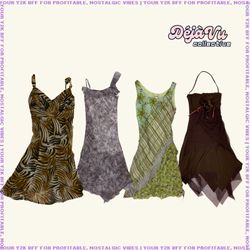 Y2K Earthy Toned Spring Dresses (DVC#30)