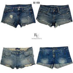 Y2K Unici IT Girl Denim Micro Mini Shorts (RE-1159..