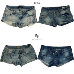 Y2K Britney Era Denim Micro Mini Shorts (RE-1173)