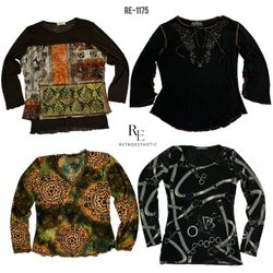 Y2K Whimsy Gothic Top a Maniche Piene (RE-1175)