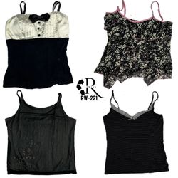 Y2k All black cami tops (RW-221)