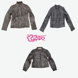 Y2k Unique Leather Jacket (May-71)