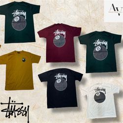 Stussy Überarbeitung Stil 8 Ball Pigment T-Shirts
