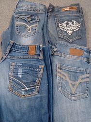 #646 Calças Jeans Flare Femininas Y2K -1..