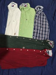 #01 Tommy Hilfiger Mens Cotton Button Shirts 13 pc..