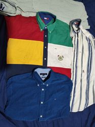 #04 Tommy Hilfiger Mens Cotton Button shirts 14 pc..