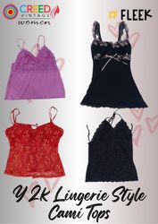 IQ0098 Y2k Lingerie Style Cami Tops - 10 Pieces