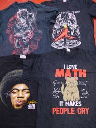 T-shirts Vintage Noir Printec 100 Pcs