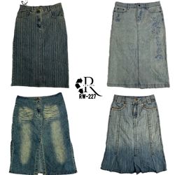 Y2K IT Girl Denim Midi Skirts (RW-227)