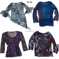 Y2K Pretty Unique Full Sleeve Mesh Tops (RE-1181)
