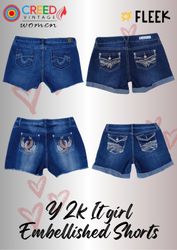 IQ0100 Y2k It girl Embellished Shorts - 08 Pieces
