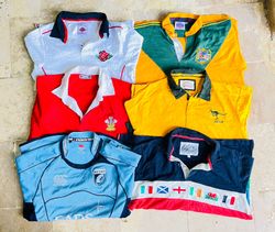 Lot de 6 maillots de rugby vintage de club