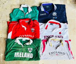 Lot de 10 chemises de rugby vintage de club