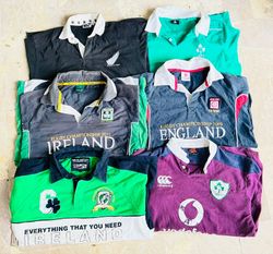 Ensemble de 14 maillots de rugby vintage de club