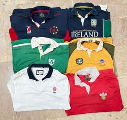 Lot de 15 maillots de rugby vintage de club