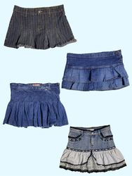 Gonne di jeans Y2K con plissettature e attitudine ..