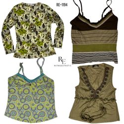 Y2K Earthy Tone Mix Tops (RE-1194)