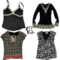 Y2K All Black Gothic Mix Tops (RW-232)