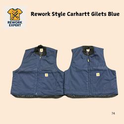 Rework Style Navy Blue Carhartt Gilets