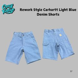 Shorts en denim bleu clair Rework Style Carhartt
