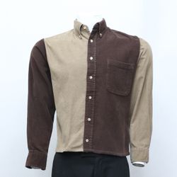 CV0189 Rework Half & Half Corduroy Shirt..