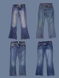 Retro Vibes: Timeless Denim Flare Jeans(TS:584)