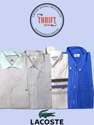 T1048 Lacoste Button Up Cotton Shirts 9PCs