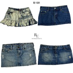 Y2K Britney Era Denim Micro Mini Skirts (RE-1201)