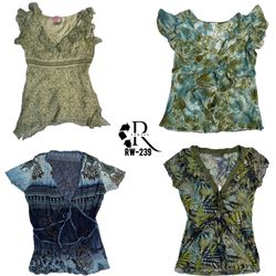 Tops sans manches en ton terreux Y2K (RW-239)