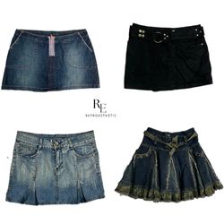 Y2K Britney Era Denim Mini Skirts (RE-1208)
