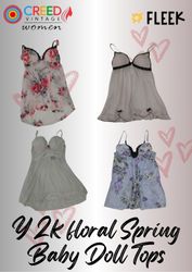 IQ0124 Y2k floral Spring Baby Doll Tops - 08 Piece..