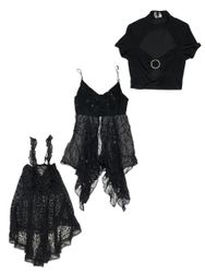 “ The Girl In Black “ x Y2K Top S-1132