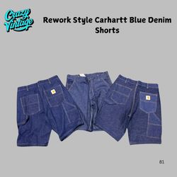 Rework Style Carhartt Denim Single Knee Shorts