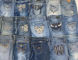 Jeans évasés en broderie vintage Y2k - 15 pièces