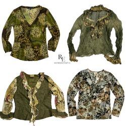 Y2K Grunge Green Vibe Full Sleeve Tops (RE-1219)