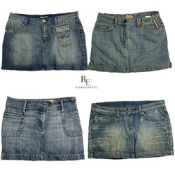 Y2K IT Girl Denim Mikro Mini Röcke (RE-1217)