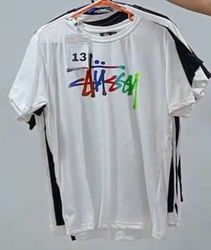CR555 Men reworked Style printed Stussy Tshirt