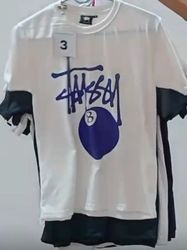 CR5589 Men reworked Style printed Stussy tshirt