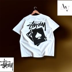 Stussy rework style pocket card white t shirts