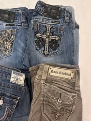 Miss me rockrevival true religion flare jeans 12 p..