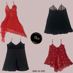 Abito in satin nero e rosso crush (GRV-6-015)