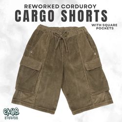 Reworked Corduroy Cargo Shorts