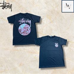 Stussy rework style 8 ball kisses black t shirts