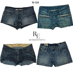 Y2K IT Girl Denim Mini Shorts (RE-1239)