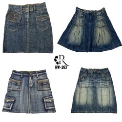 Gonne in denim midi Y2K Cyber Girl Era (RW-263)