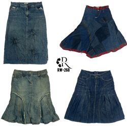 Gonne maxi in denim uniche Y2K (RW-268)